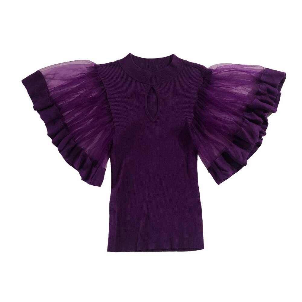 7th Avenue Design Studio New York & Co Womens S Purple tank Sheer Layered Blouse